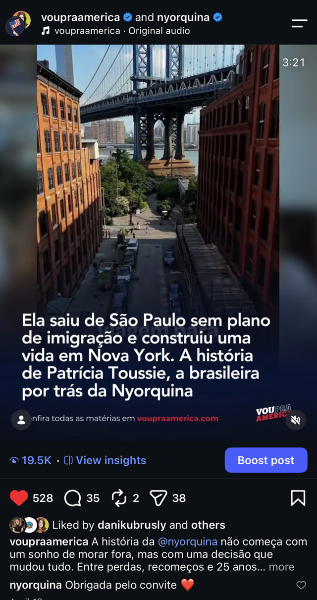 De São Paulo a Nova York — a história da Nyorquina