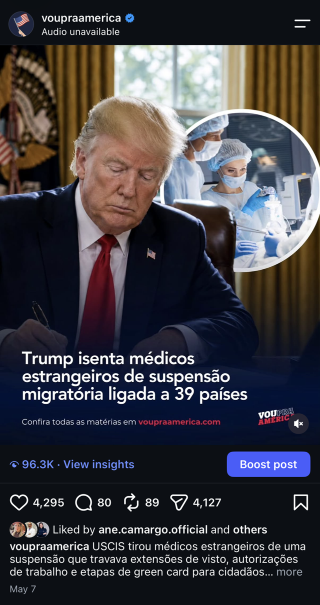 Trump isenta médicos estrangeiros de suspensão migratória