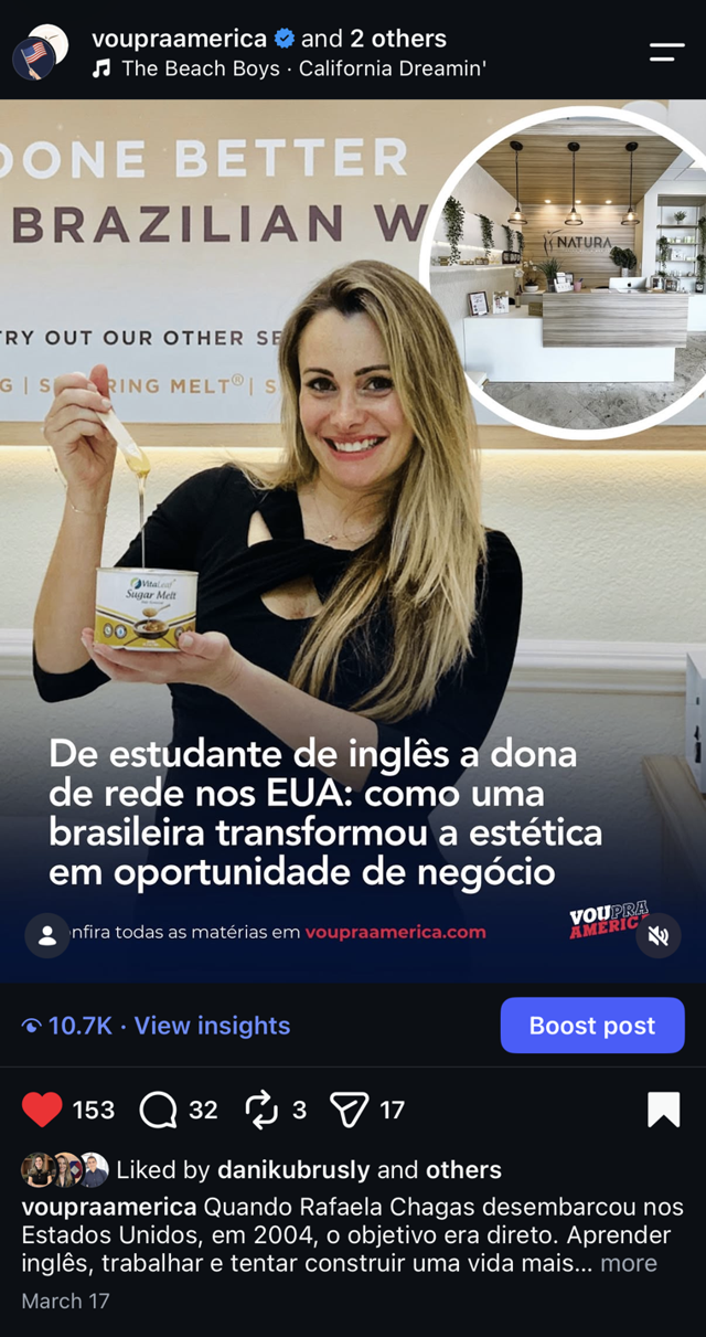 De estudante de inglês a dona de rede de estética nos EUA